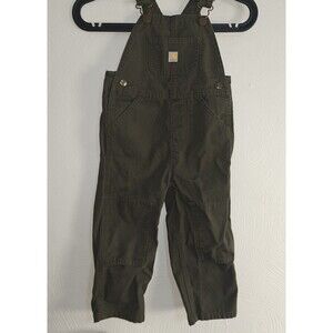 Carhartt Overalls Kids Boys Size 3T Canvas Bib Olive Green